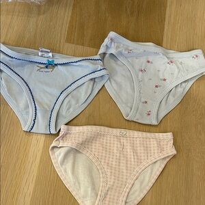 Petit Bateau Kids Underwear Set - Blue, Floral, Pink Checkered Pants and Shirt